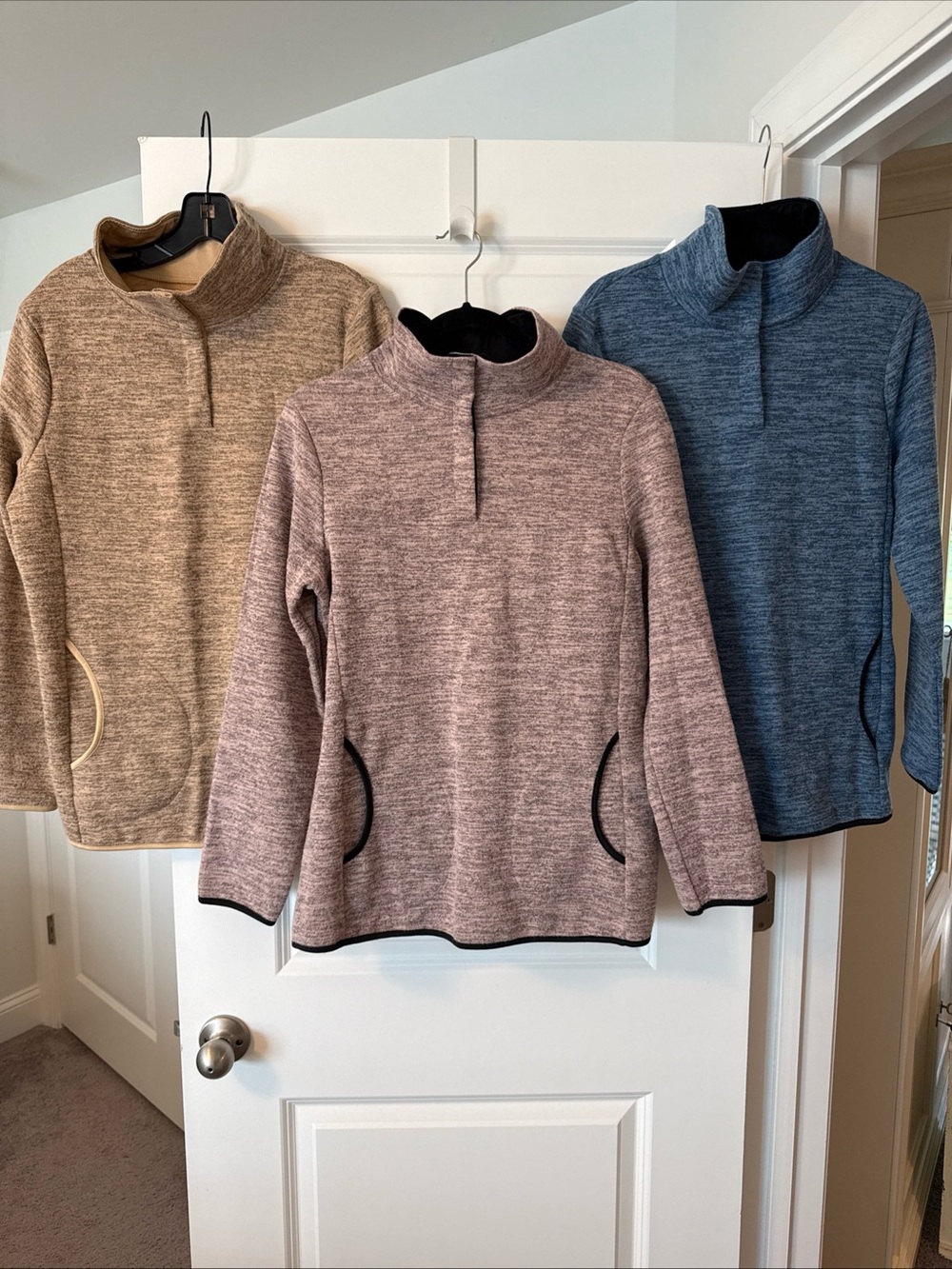 Three Women’s Size Large 1/4 Snap Long Sleeve Fleece Pullover